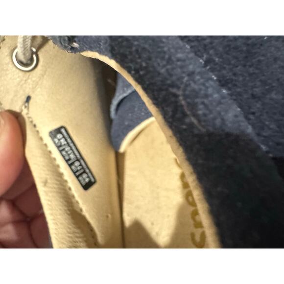 Spenco Camden Blue Suede Shoes Scalloped Trim Women Sneaker Size 9D - Picture 6 of 8